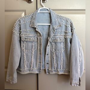 Pearl Studded Denim Jacket